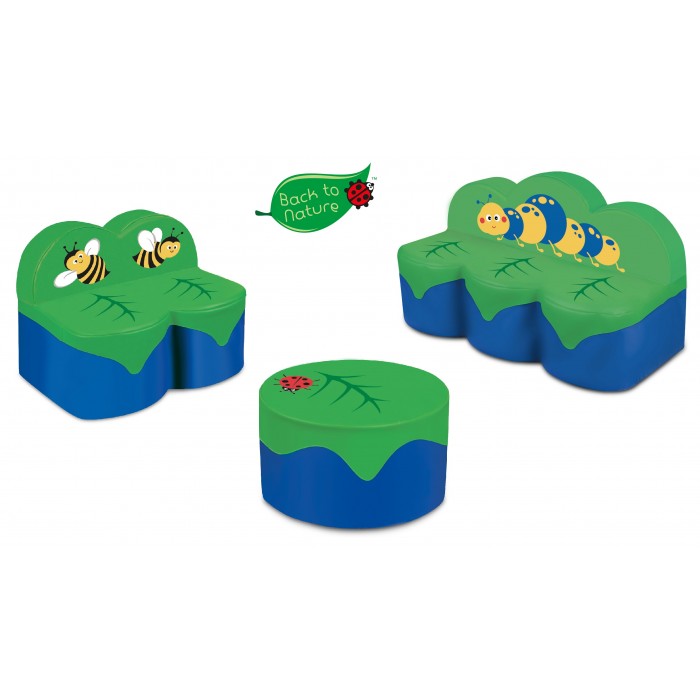 Set Mobilier Canapea 3 locuri + Sofa 2 locuri + Masuta Soft Touch - Inapoi la Naura - Back To Nature 